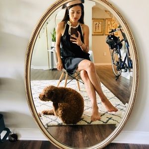 Black Silky Dress with Bow Tie